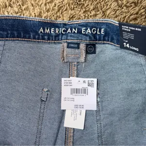 Women’s American Eagle Baggy Straight Jeans Size 14 Long thumbnail 6