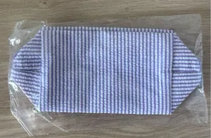 Amazon Purple Striped Seersucker Toiletry MakeUp Bag thumbnail 2