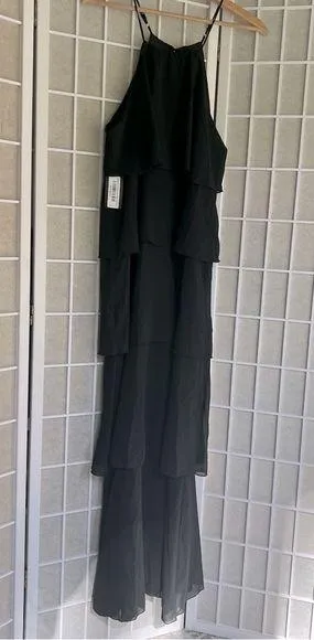 NWT HYFVE Layers of fabulous maxi dress small black halter dress thumbnail 1