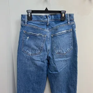 Abercrombie & Fitch Blue Straight Jeans with Distressed Details thumbnail 6