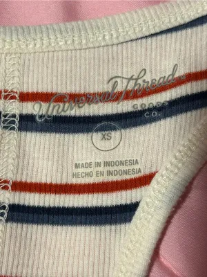 Universal Threads Striped Racerback Tank Top in Cream with Navy & Red Stripes thumbnail 3