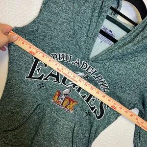 Majestic Threads Philadelphia Eagles Super Bowl LII Heather Green Hoodie Small thumbnail 4