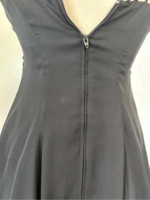Jump Vintage 90s Goth Solid Black Strappy A-Line Mini Dress thumbnail 6