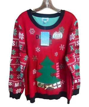 Rockin Around Womans Xmas Sweater Sz XXL NWT thumbnail 1