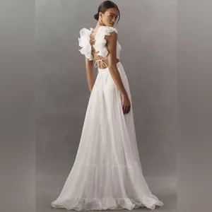 Mac Duggal 67911 Ruffled Tiered Cut Out Chiffon Gown Dress White 6 thumbnail 7