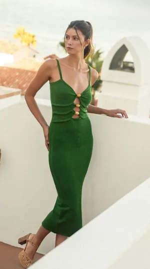 Vacay Midi Dress Green thumbnail 1
