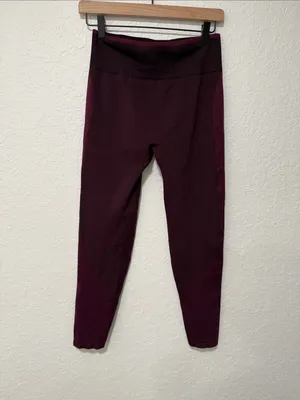 PINK Victoria's Secret Maroon Seamless Leggings Size Large thumbnail 10