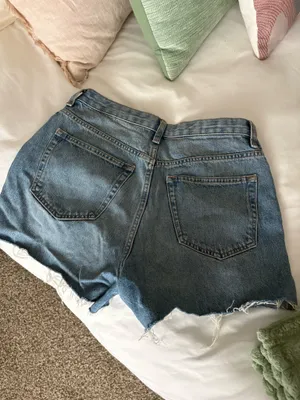 Topshop A-Line Denim Shorts Blue thumbnail 2