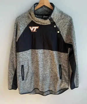 Gameday Couture Women's Virginia Tech Quilted Panel Snap Up Pullover Sweatshirt thumbnail 1