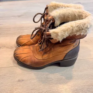 Merrell Chateau Mid Lace Fur Lined Lace Up Boots Brown Women US 7 Brown Oak‎ thumbnail 6