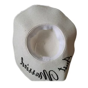 Just Married White Black Summer Beach Hat thumbnail 3
