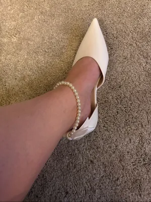 New Pointed Toe Slingback flats in crisp white with bow size 10 thumbnail 2