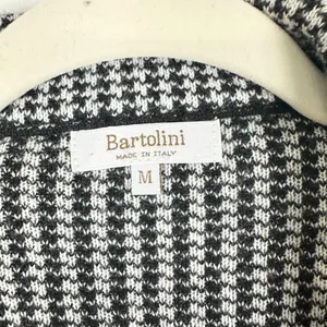 Bartolini Wool Cashmere Houndstooth Cardigan Sweater Jacket Size Medium Black thumbnail 3