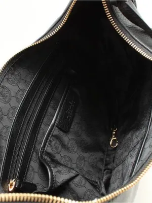 Michael Kors Rhea Black Pebbled Leather Hobo Shoulder Bag with Gold Hardware thumbnail 4