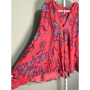 Free People Just The‎ Two Of Us Paisley Tunic Whimsy Boho S Festival Indie thumbnail 6