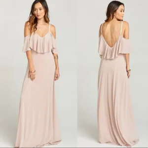 NWT Show Me Your Mumu Renee ruffle maxi dress in dancing Queen wine blush SMALL thumbnail 6