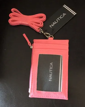 New Nautica Hot Pink Lanyard Id, Credit Card, coin thumbnail 1