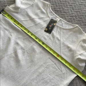 Blooming Jelly Dressy Casual Tops Business Work Blouses Summer Shirts Short Sleeve Crew Ivory M thumbnail 6