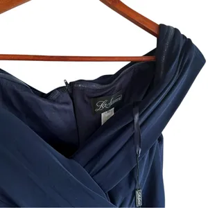 La Femme Off the Shoulder Formal Dress 10 Navy‎ Blue 27959 thumbnail 6