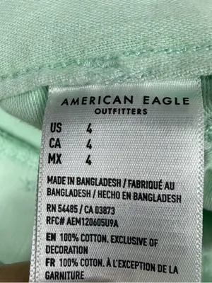American Eagle High Rise Shorts Womens 4 Mint Green Cotton Utility Preppy thumbnail 6