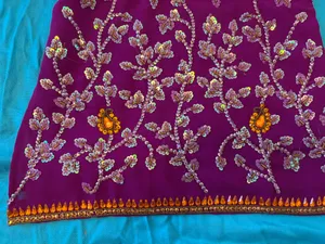 Sleeveless gemstone & appliqué top Purple thumbnail 2