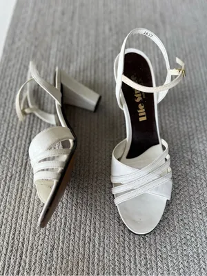 Vintage 80s 90s Life Stride White Leather Strappy Ankle Heels Sandals Sz 8.5 thumbnail 8
