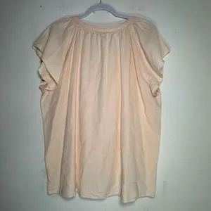 Rails‎ Peach Tencel Linen Blend Button Front Flutter Sleeve Blouse XL Boho Top thumbnail 2