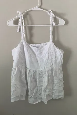 Old Navy White Tie-Shoulder Cotton Camisole thumbnail 1