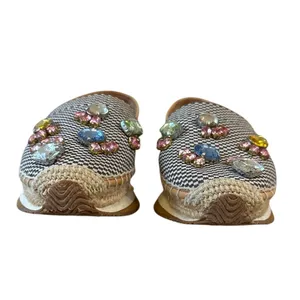 Tory Burch Crystal Daisy Espadrilles Jeweled Slip On‎ 6.5 thumbnail 2