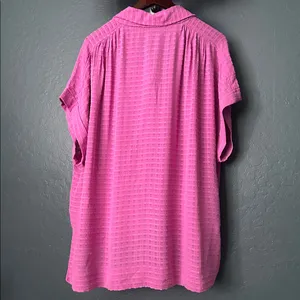 Wonderly Hot Pink Textured oversized Collared Tunic thumbnail 3