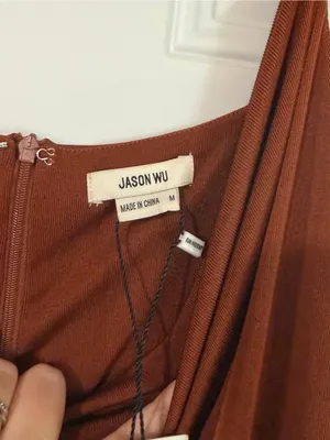 Jason Wu Emmett Cowl Neck Jumpsuit Wide Leg Retro Disco Jewel Strap Large Boho thumbnail 5
