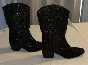 Pierre Dumas Black Sparkle Boots thumbnail 7