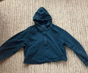 Lululemon size 4 Scuba Oversized Half-Zip Hoodie in blue/green thumbnail 3