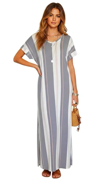 Lularoe Womens Dress Small Maxi Macy Striped Casual Modern Trendy Retro Spring thumbnail 1