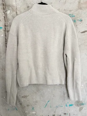 Lululemon Merino Wool-Blend Ribbed Turtleneck Sweater, Heathered Natural Ivory thumbnail 5