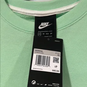 Nike Green‎ Fleece Sweatshirt Oversized Comfort XS thumbnail 4