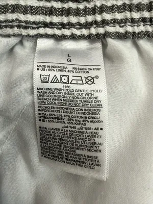 Old Navy Linen Cotton Blend High-Waisted Striped Wide-Leg Pants, Sz Large thumbnail 10