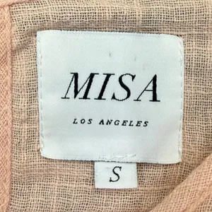 MISA Los Angeles Peach Cotton Rayon Ruffle Mini Dress Grommet‎ Crochet Small thumbnail 2