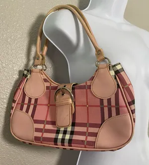 Vintage Y2K Pink Plaid Shoulder Bag Buckle 2000s Preppy Feminine Retro Girly thumbnail 1