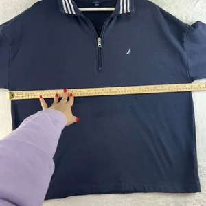 Nautica XXL Sweater Quarter 1/4‎ Zip Pullover Women's Navy Blue Nautical Preppy thumbnail 8
