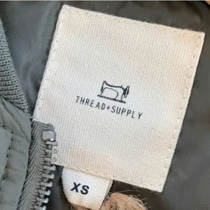Thread & Supply Green Quilted Bomber Jacket Women thumbnail 3