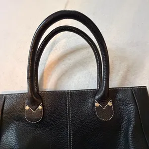 Vintage Genuine Leather Mini Tote Bag Black Handmade Minimalist Satchel thumbnail 7