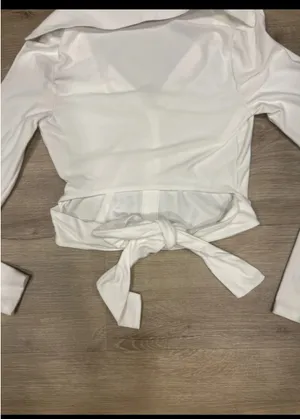White Windsor Crop Top Long Sleeve S thumbnail 8
