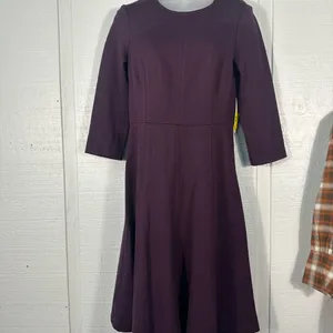 Eliza J Purple A Line 3/4 Sleeve Fit and Flare Dress Size 6 NWT thumbnail 2
