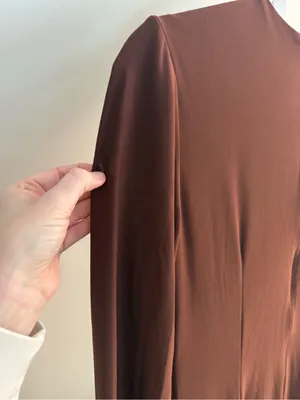 Mac Duggal Espresso Chocolate Brown Long Sleeve Gown Maxi Dress 8 thumbnail 5