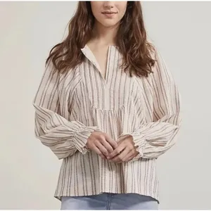 Elizabeth & James Peasant Sleeve Women's Blouse Top‎ Shirt Pintuck Embroidery thumbnail 2