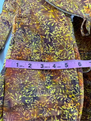 Taaluma Batik Backpack‎ Boho Cottagecore Travel Daypack Brown Floral thumbnail 6
