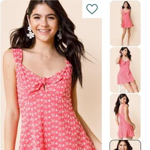 BLUE RAIN | NWT Women's Boutique Pink Andrea Embroidered Eyelet Mini Dress,‎ L thumbnail 3