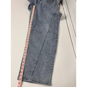 RISEN Light Wash Denim Slouchy Cropped Barrel Wide Leg Jeans Size Small thumbnail 9
