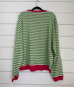 NWOT free people Classic Striped Oversized Crewneck thumbnail 9